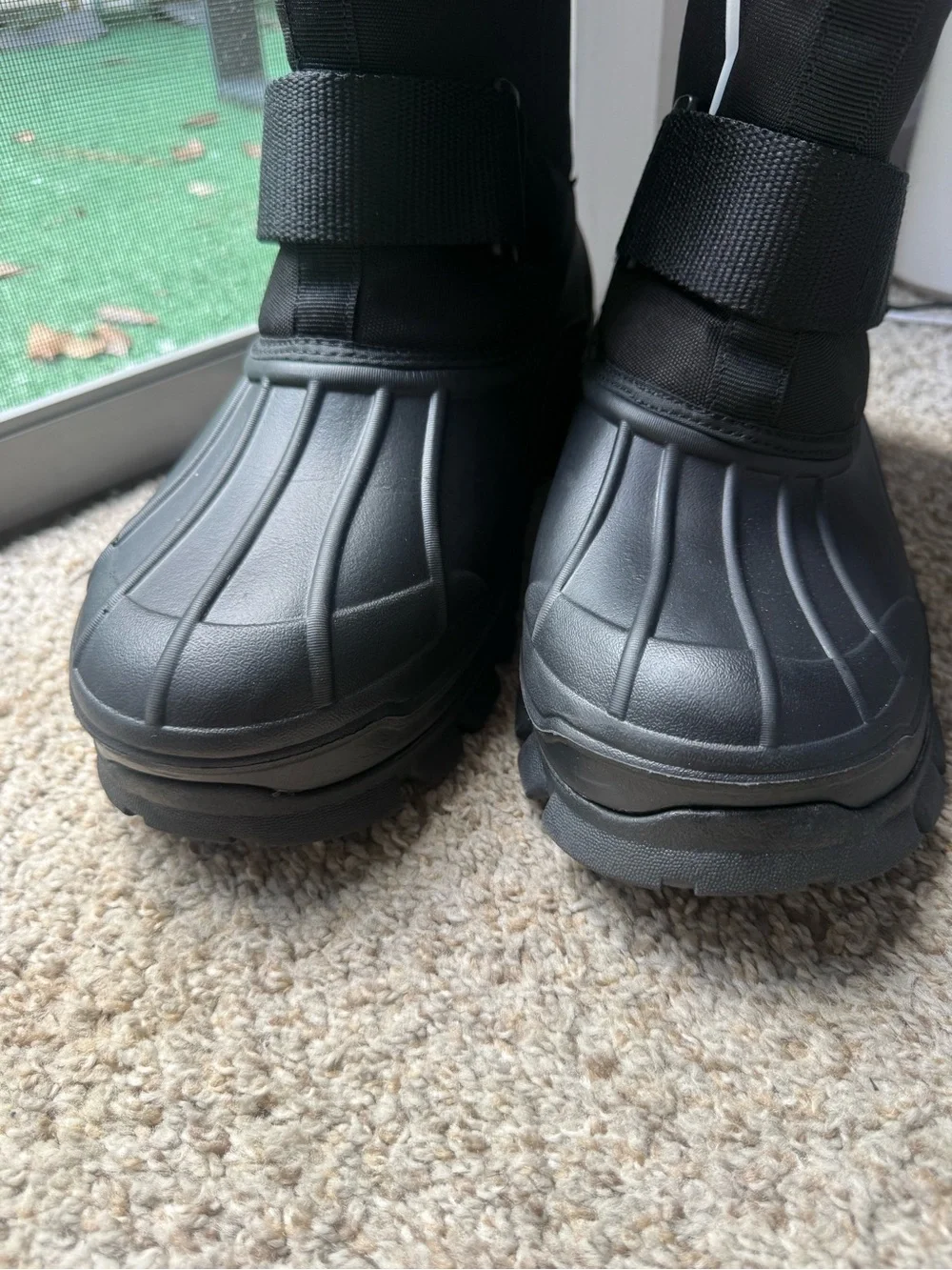 Hobibear Men’s Black Waterproof Snow Boots, Insulated Pull-On Winter Size 13